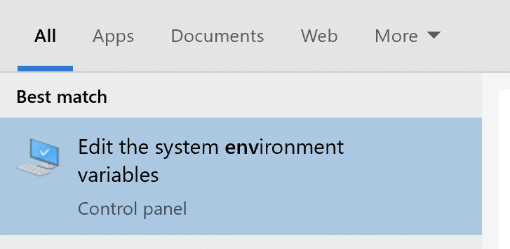 Edit system environment variables