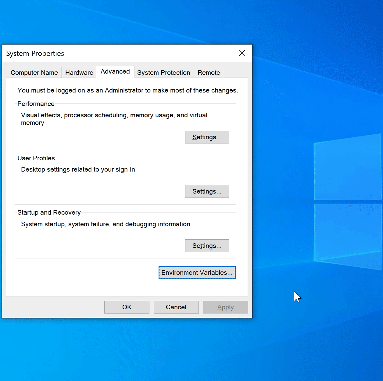shows steps to set the JAVA_HOME environment variable