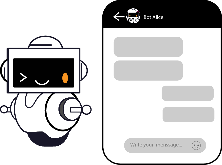 Illustration of the ALICE chatbot character