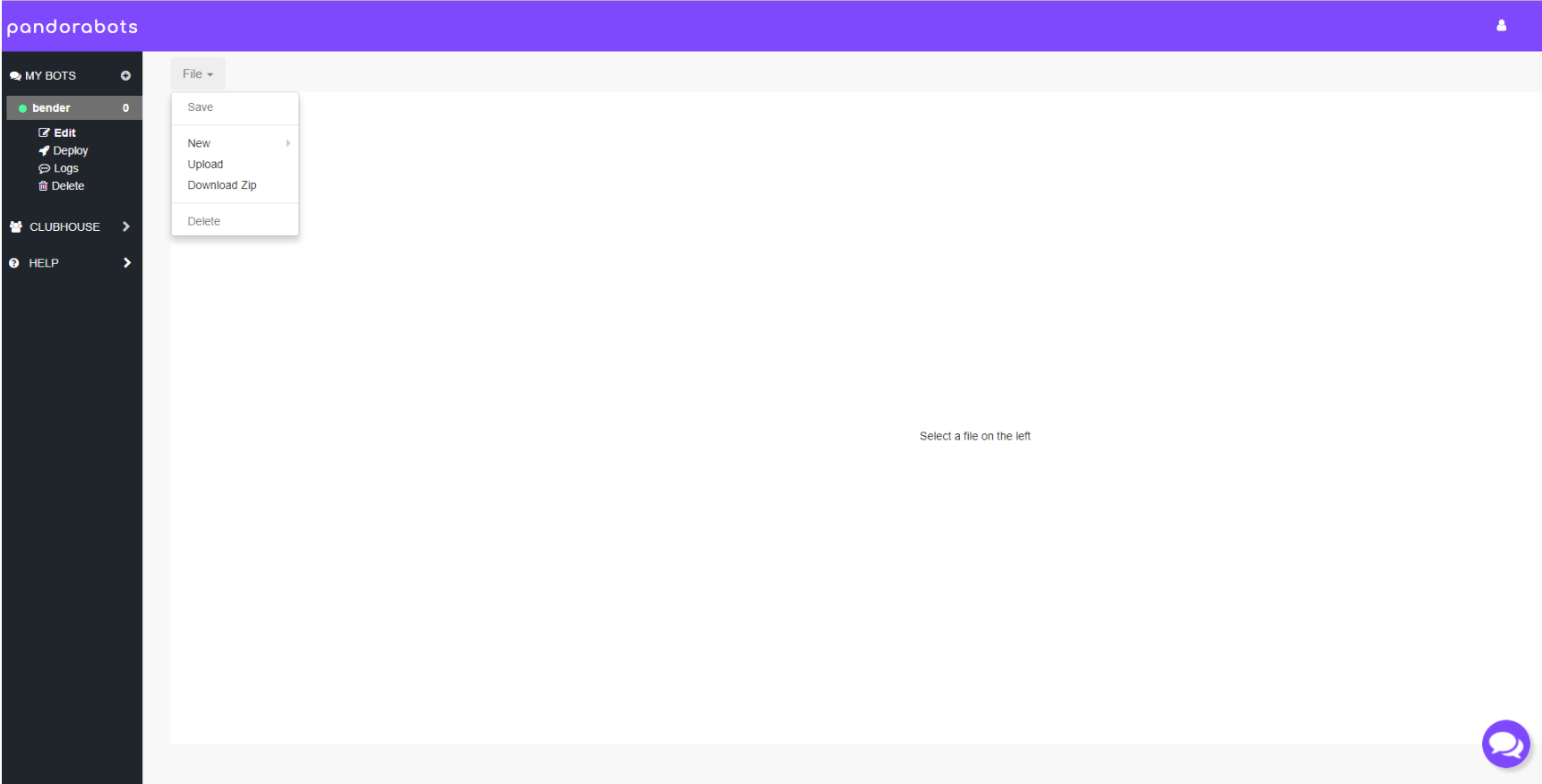 adding a new file on pandorabots